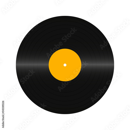 Realistic vinyl record. Blank vinyl record mockup on white background