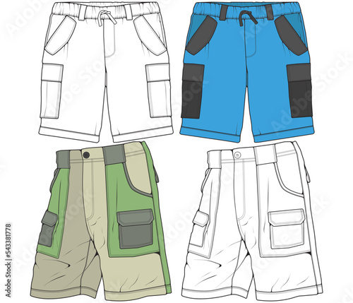 short pants drawing vector, short pants in a sketch style, trainers template, vector Illustration.