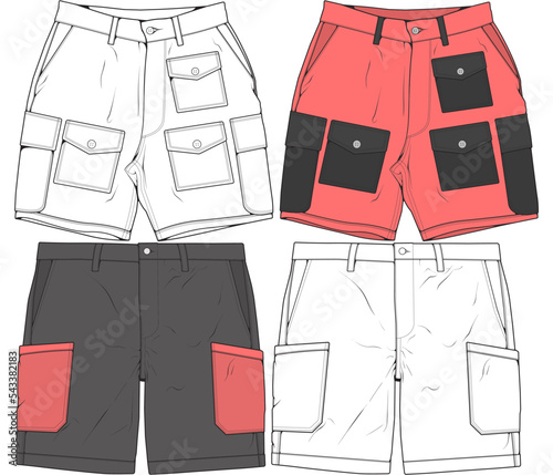 short pants drawing vector, short pants in a sketch style, trainers template, vector Illustration.