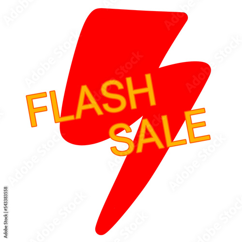 flash sale text on thunder icon photo