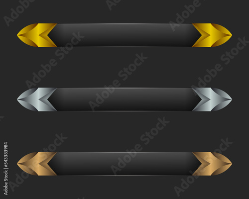 Gold and silver modern technology title bars template