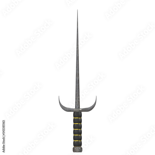 3d rendering illustration of a SAI piercing melee weapon photo