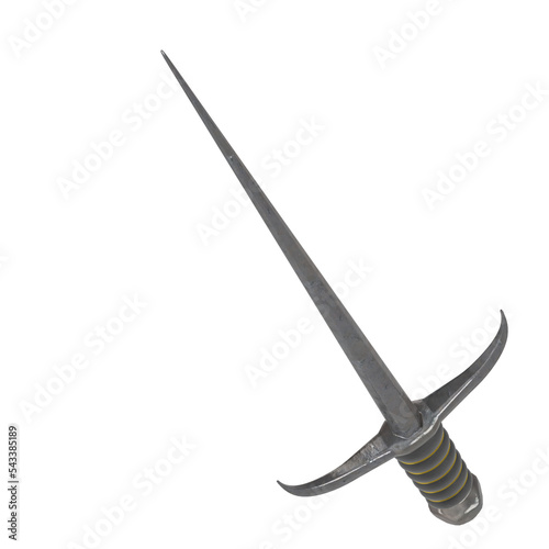 3d rendering illustration of a SAI piercing melee weapon photo