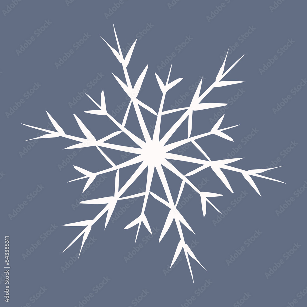 Snowflake in doodle style, winter holiday decoration on background. Snowflake in doodle style, winter holiday decoration on background.