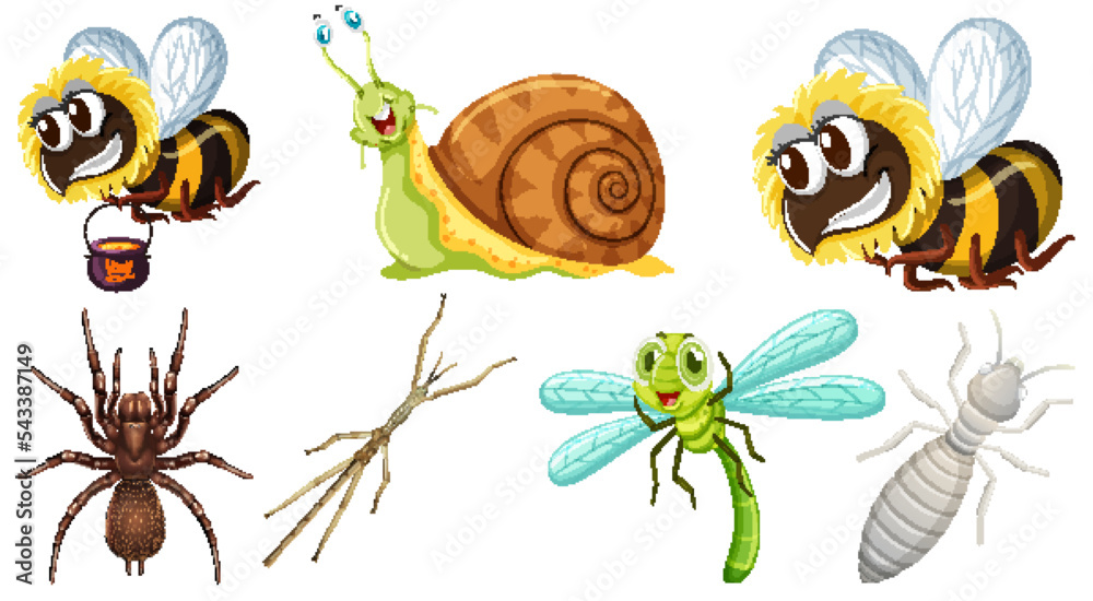 Collection of different insects vector Collection of different insects vector
