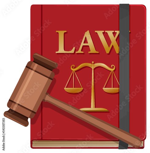 Gavel or judge hammer and law book