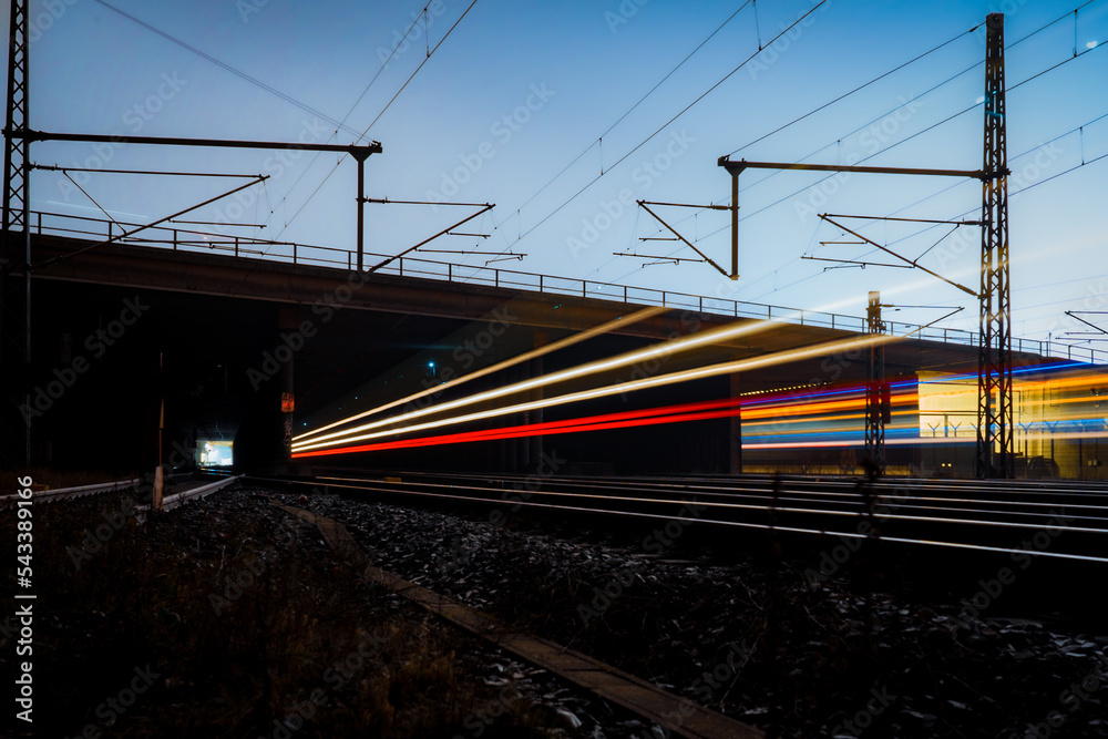 Fototapeta premium Railway track at Dusseldorf Airport