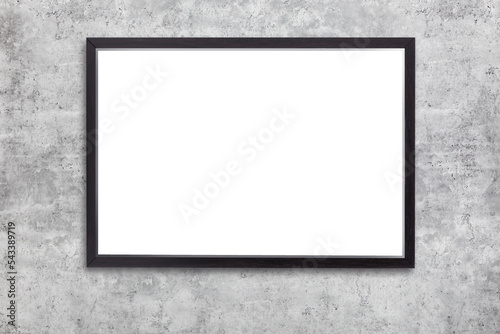 Mock-up eines Bildes mit Schwarzem Rahmen auf Betonwand
