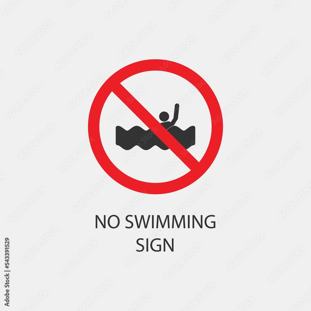 No_swimming vector icon illustration sign No_swimming vector icon illustration sign