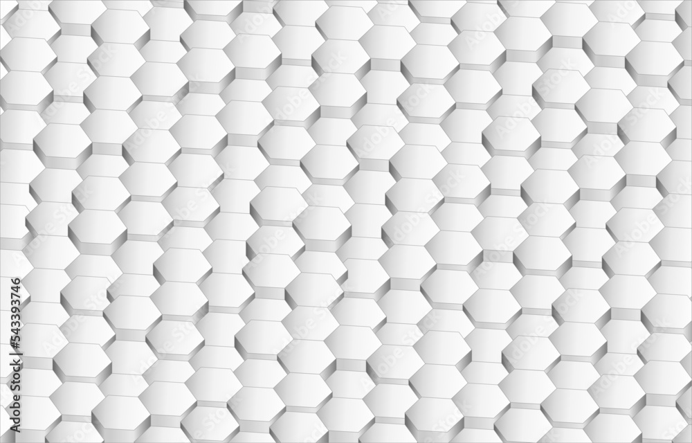 Futuristic honeycomb mosaic white and silver seamless pattern background. Realistic geometric mesh cells texture. Abstract white and silver vector wallpaper with hexagon grid. Modern style. Futuristic honeycomb mosaic white and silver seamless pattern background. Realistic geometric mesh cells texture. Abstract white and silver vector wallpaper with hexagon grid. Modern style.