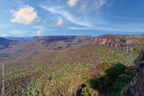 View of Echo Point Blue Mountains three sisters Katoomba Sydney NSW Australia
