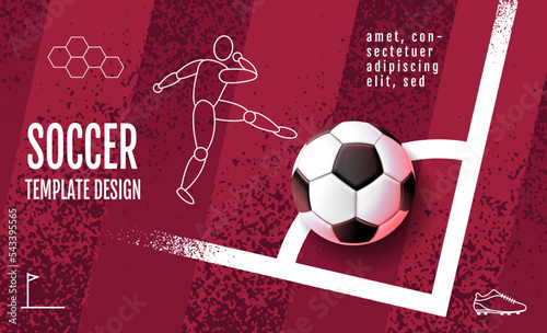 football cup, soccer banner template , Sport poster, concept background