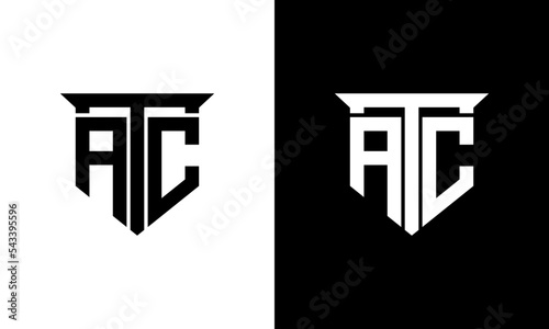 letter atc minimalist logo design