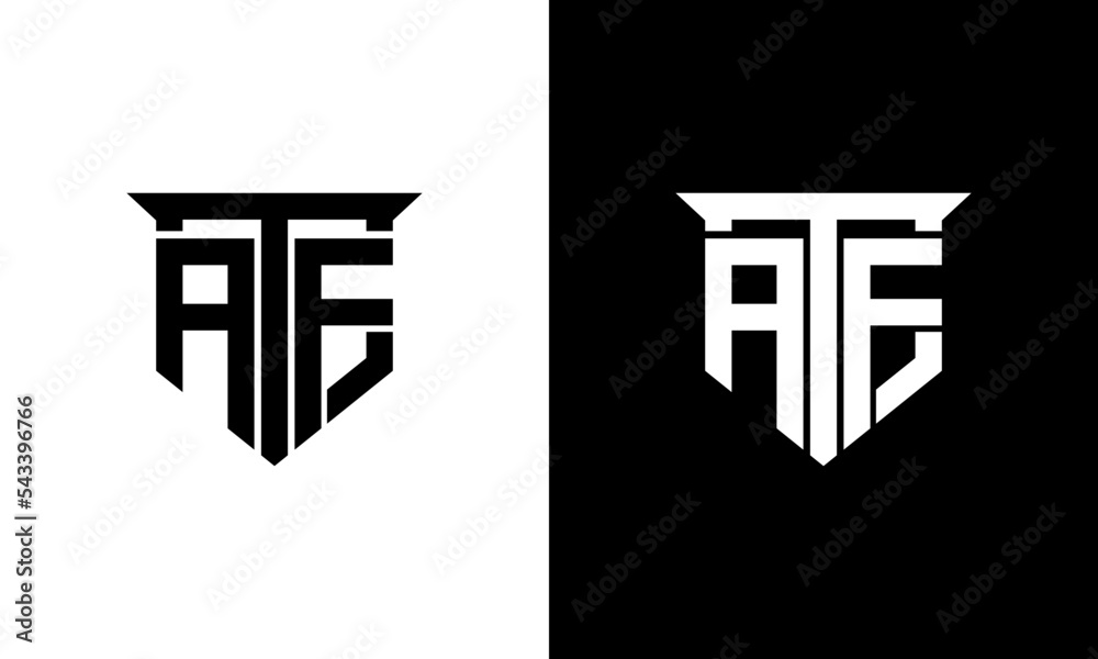 letter atf minimalist logo design - obrazy, fototapety, plakaty 