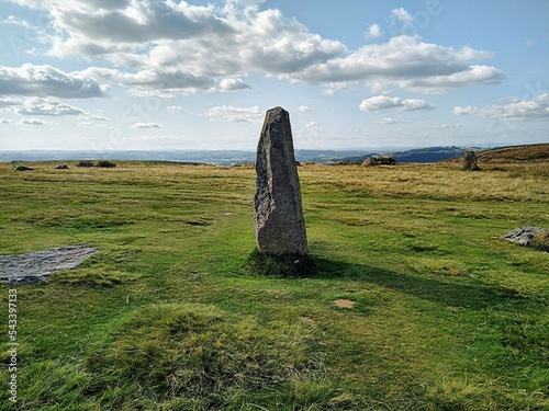 A prehistoric standing stone in the Peak District photo