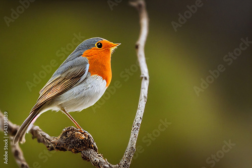 Fototapete robin on a branch