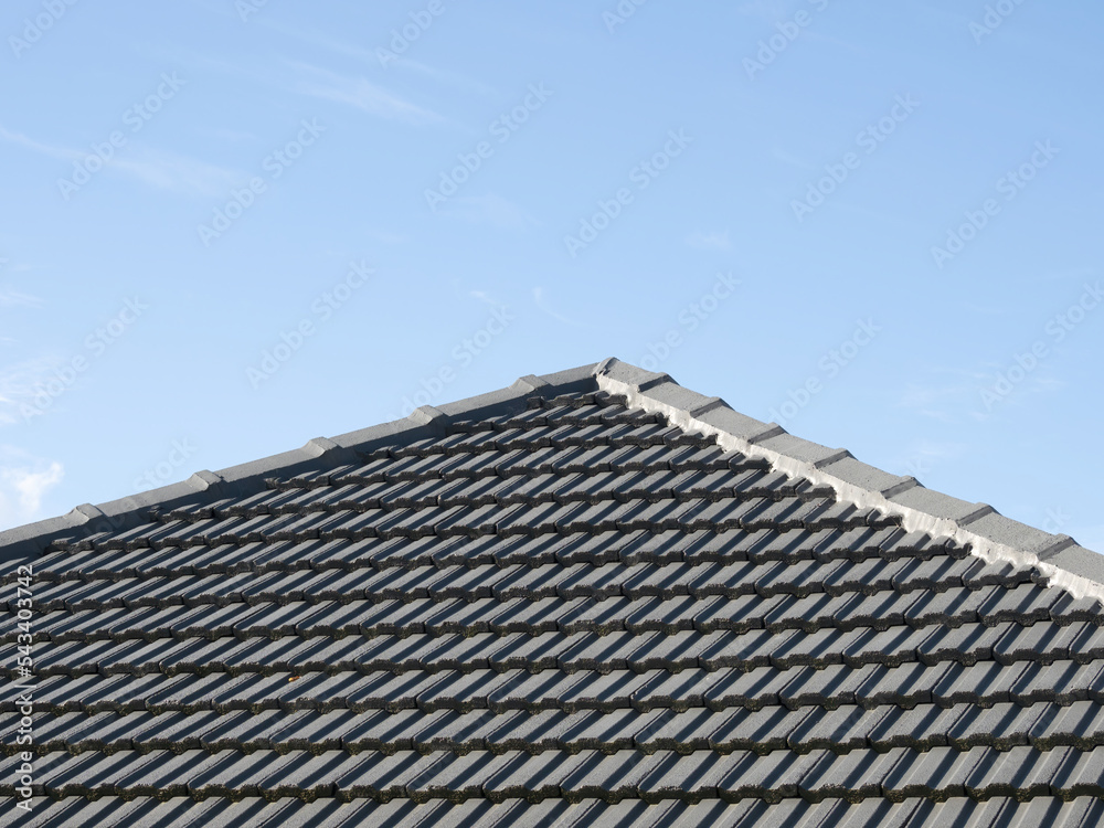 Pitched roof with concrete tiles Pitched roof with concrete tiles