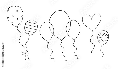 balloon doodle collection,hand drawn balloons	