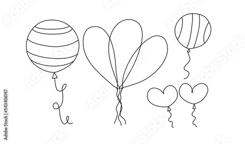 balloon doodle collection,hand drawn balloons	