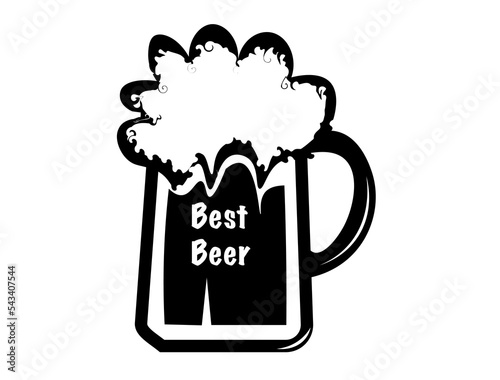 mug of beer with foam. Vector illustration of the beer mug icon