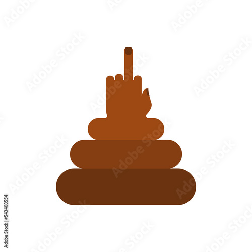 Piece of shit shows fuck. Indecent Poop. Vector illustration