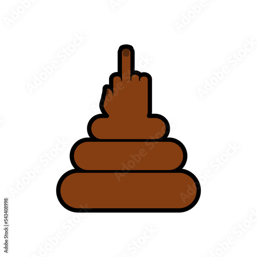 Piece of shit shows fuck. Indecent Poop. Vector illustration