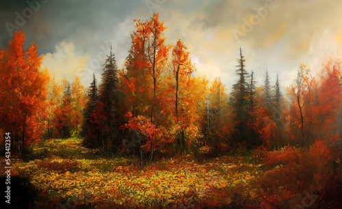 autumn in the forest, Generative AI