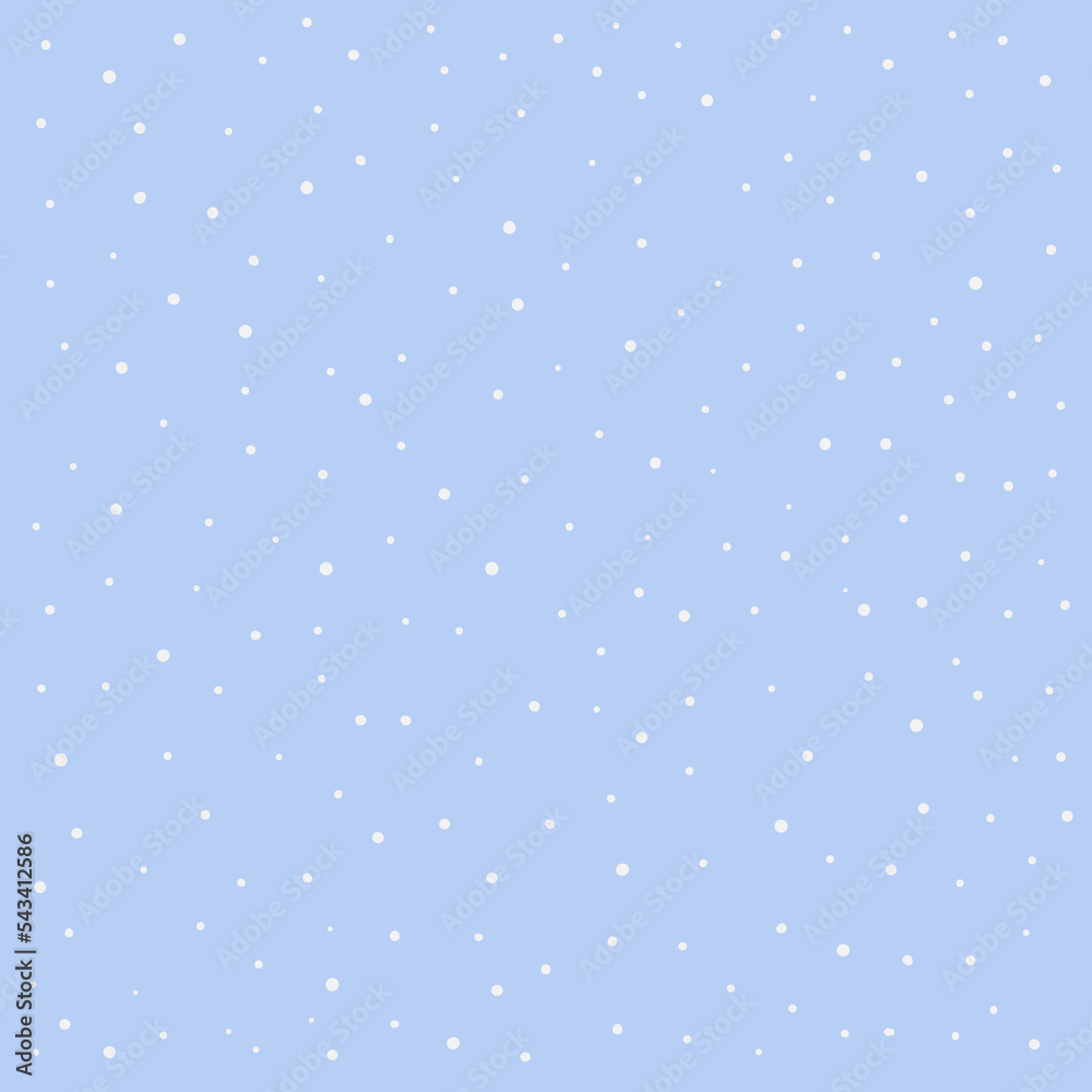 Doodle dot blue seamless pattern. Abstract ornament. Snow pattern. Christmas vector illustration.