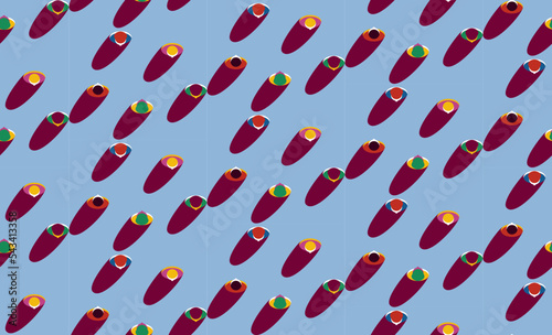 People in the street, top view, vector seamless pattern