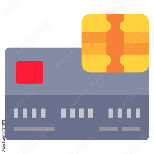 Credit Card Chip flat color icon. Can used for digital product, presentation, UI and many more.