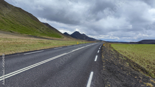 Rural landscape with a road in Iceland