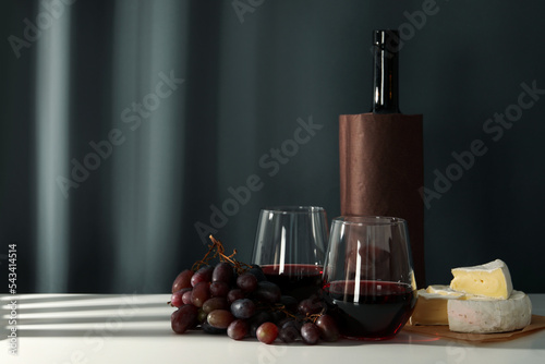 Fototapeta Naklejka Na Ścianę i Meble -  Concept of delicious alcohol drink, wine, space for text