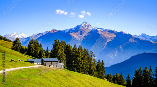 landscape at the Zillertal valley in austria photo