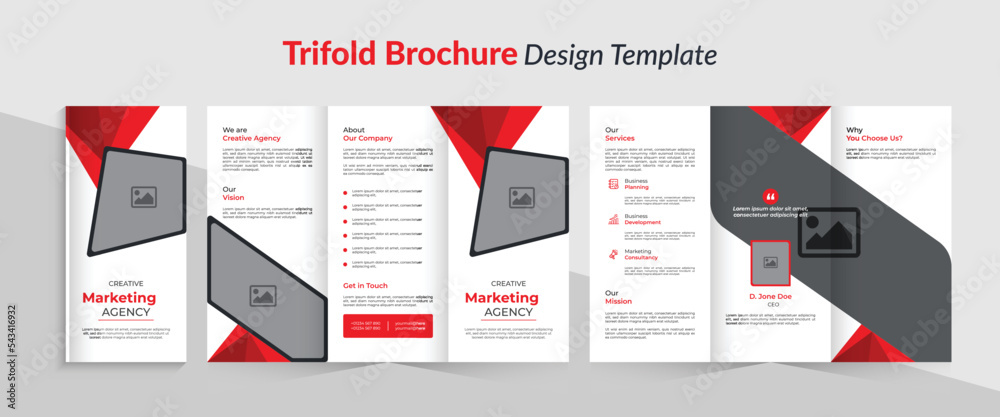 Trifold Brochure Design Template Stock Vector | Adobe Stock