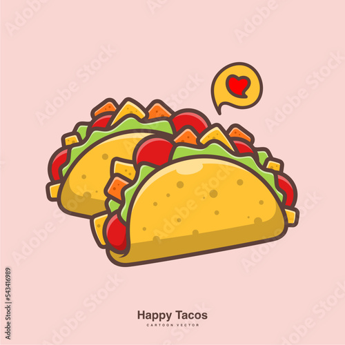 delicious taco template cartoon mascot