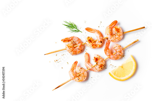 Photos Grilled shrimp skewers