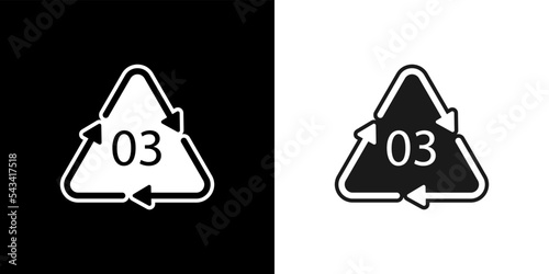 High-density Polyethylene 03 PVC Icon Symbol