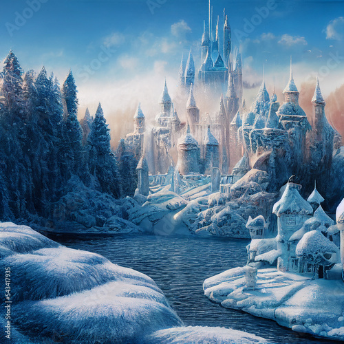 Cold winter medieval Kingdom in the north   Majestic and highly ornamented fantasy