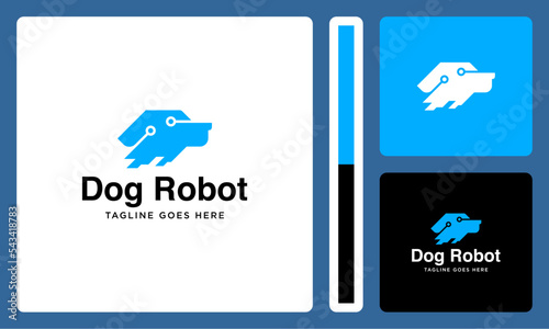 robot dog head template logo