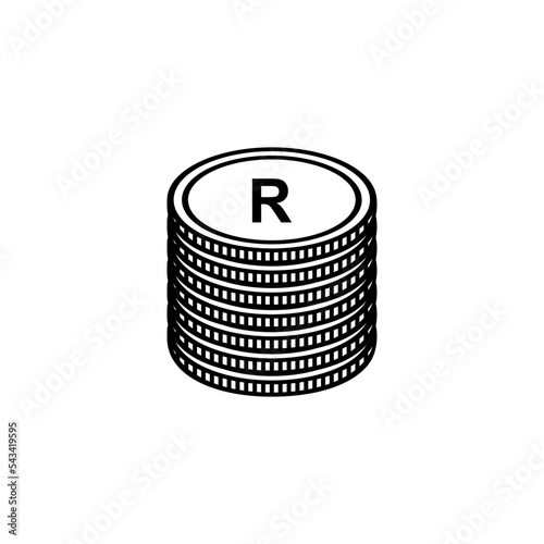 South Africa Currency, ZAR Sign, The South Africa Rand Icon Symbol. Vector Illustration