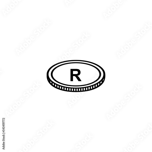 South Africa Currency, ZAR Sign, The South Africa Rand Icon Symbol. Vector Illustration