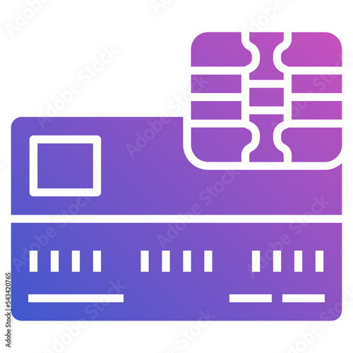 Credit Card Chip flat gradient icon. Can used for digital product, presentation, UI and many more.