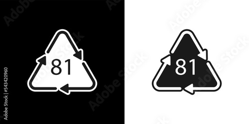 Paper (cardboard). Recycling codes 81 PapPet. Composite materials sign. Vector illustration