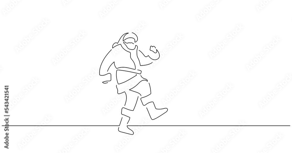 Santa in line art animation. Composition of a Christmas scene. Black linear video on white background. Animated gif illustration design. Santa in line art animation. Composition of a Christmas scene. Black linear video on white background. Animated gif illustration design.