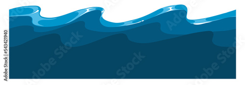 Fotografia Ocean waves. Cartoon water surface. Seamless pattern