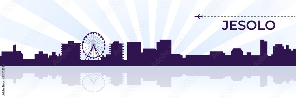 Fototapeta premium Italy, Jesolo (Venice-Venezia) outline city skyline