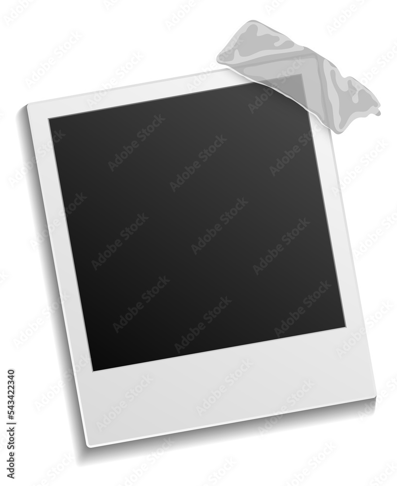 Sticked old photo card mockup. Square frame Sticked old photo card mockup. Square frame