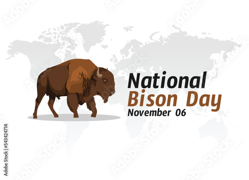 vector graphic of national bison day good for national bison day celebration. flat design. flyer design.flat illustration.