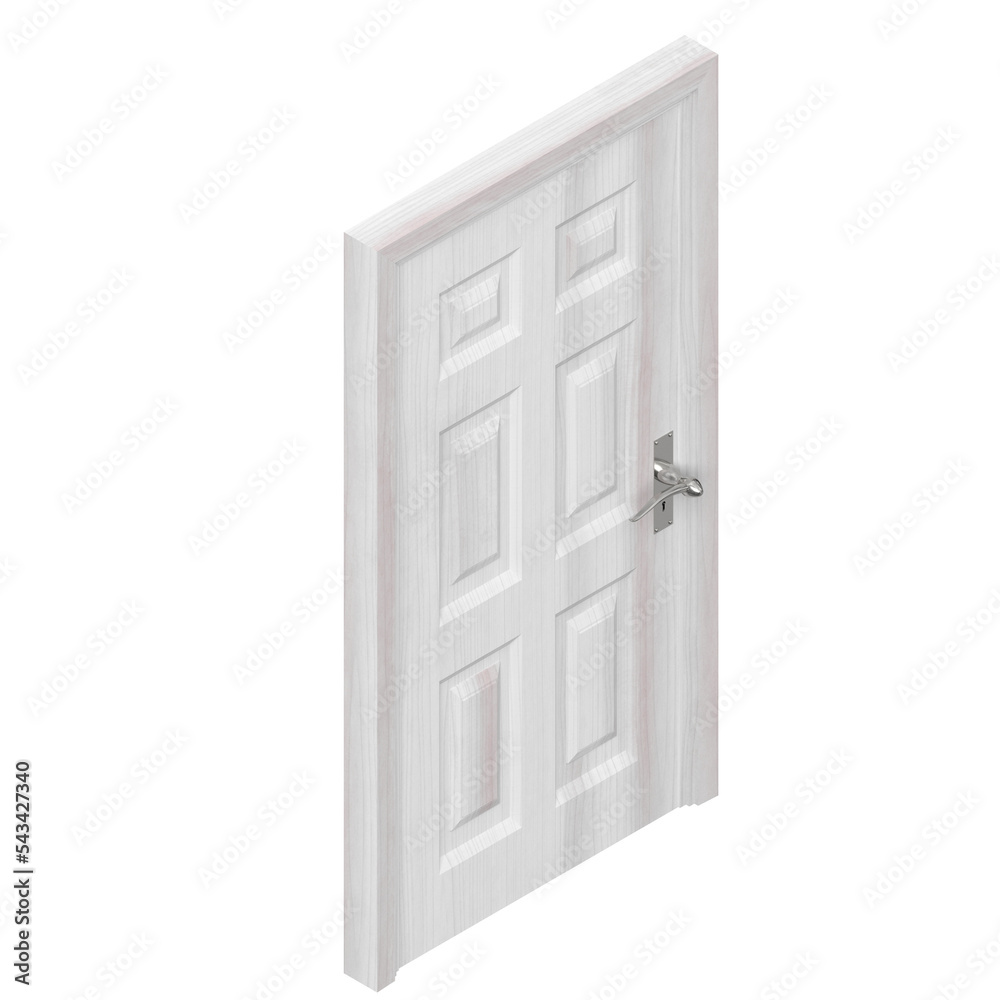 Naklejka premium 3d rendering illustration of a six raised panel door