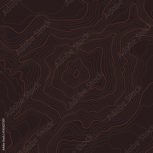 Vector brown background with black textured topographical contour of K2